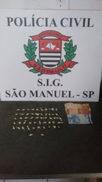 A��o da Pol�cia Civil de S�o Manuel faz apreens�o de 52 pedras de crack