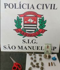 Policiais do SIG de S�o Manuel prendem rapaz com maconha e muni��o